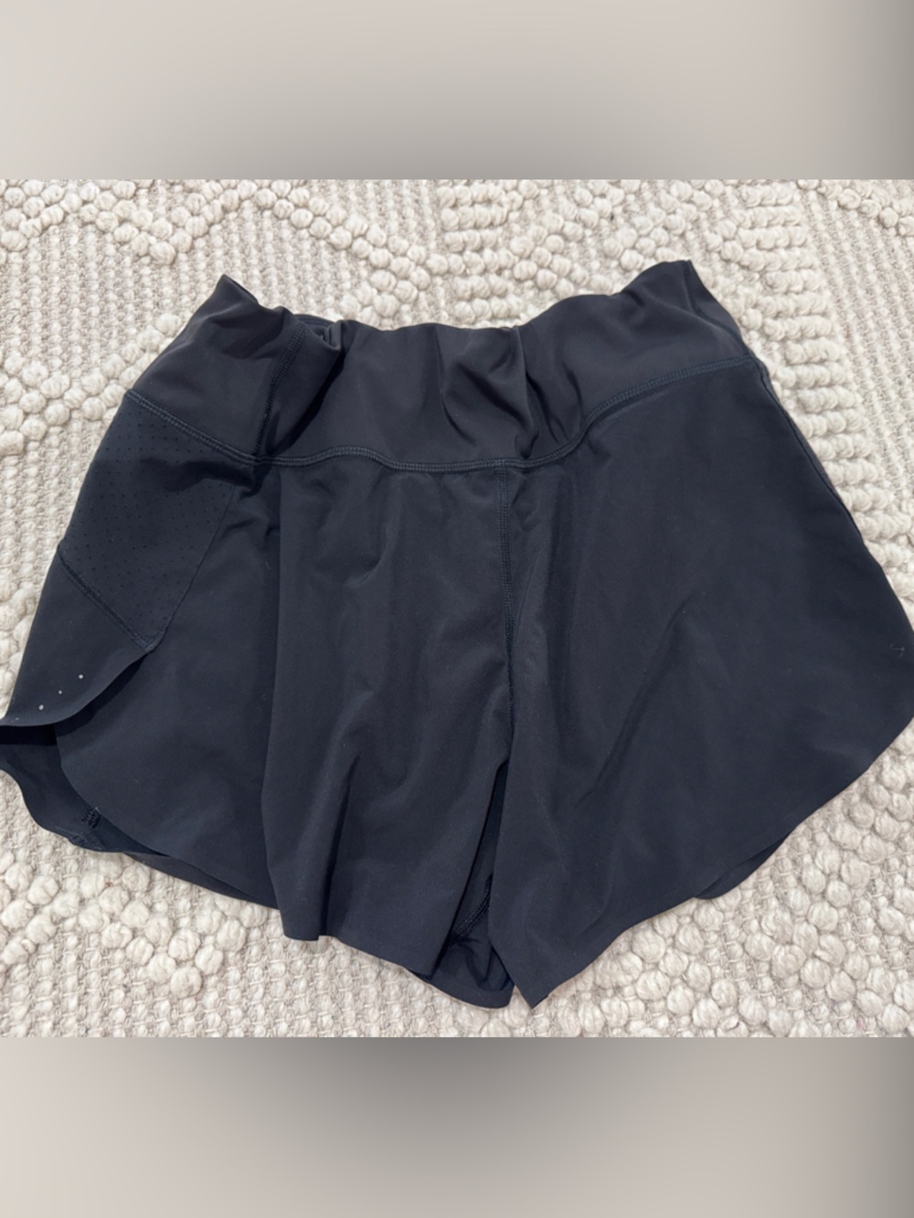 Athleta Black Athletic High-Waist Running Shorts with Side Pocket